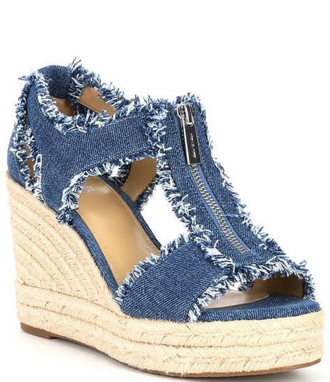 michael kors berkley wedge black|michael kors denim wedges.